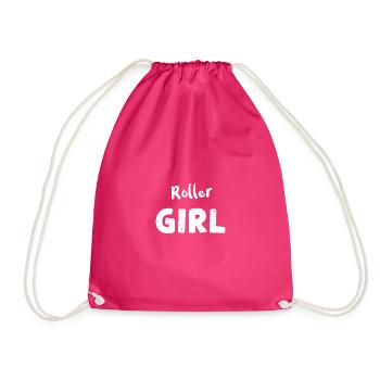 Roller Girl - Skating - Drawstring Bag - fuchsia - Front