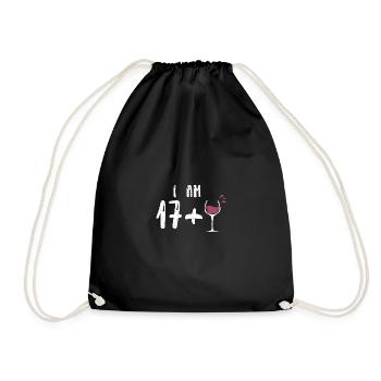 I Am 17 + 1 - 18th Birthday - Drawstring Bag - black - Front