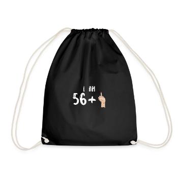 I Am 56 +1 - 57th Birthday - Drawstring Bag - black - Front