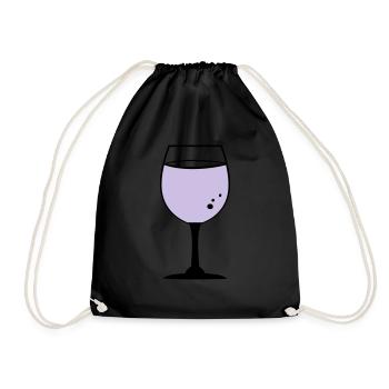 Rose wine - Drawstring Bag - black - Front