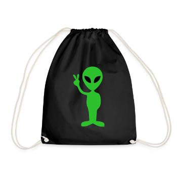 Alien Peace - Drawstring Bag - black - Front