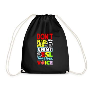 ESL Teacher Linguist Multilingual Teaching - Drawstring Bag - black - Front