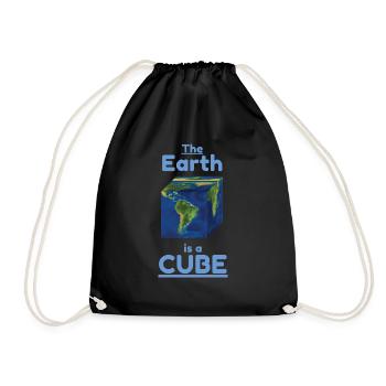 The Earth is a Cube - Drawstring Bag - black - Front