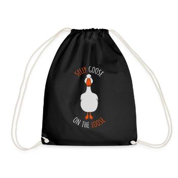 goose on the loose - Turnbeutel - Schwarz - Vorne