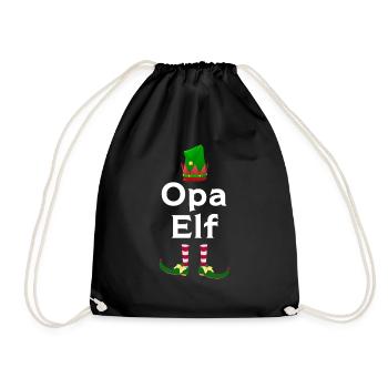 Opa Elf Großvater Geschenk - Turnbeutel - Schwarz - Vorne