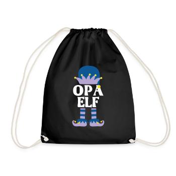 Opa Elf Opas Geschenk - Turnbeutel - Schwarz - Vorne