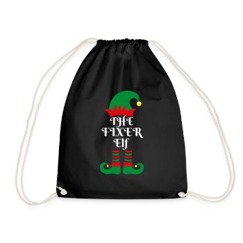 The FIXER ELF Santas Little Helper Christmas gift - Drawstring Bag - black - Front