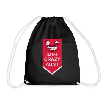 at The Crazy Aunt - Drawstring Bag - black - Front