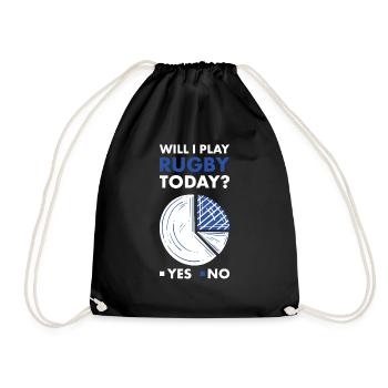 Sport Will I Play Rugby - Drawstring Bag - black - Front