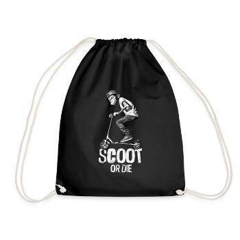 Stunt Scooter Monkey Does Tricks - Drawstring Bag - black - Front