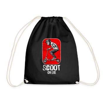 Stunt Scooter Monkey Does Tricks - Drawstring Bag - black - Front