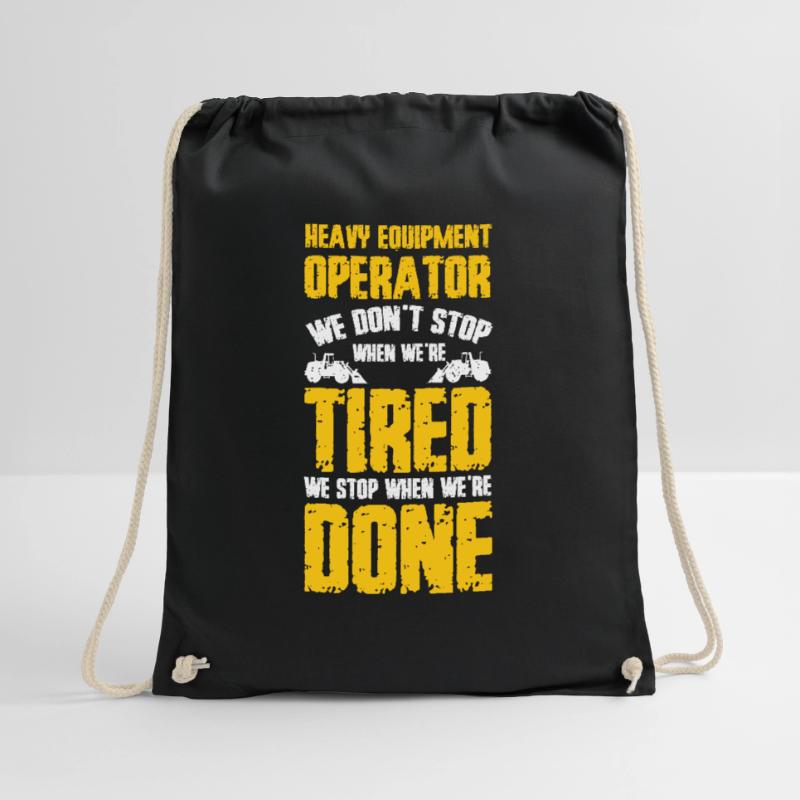 Construction machine operators, excavators, excavator operators, construction workers Drawstring Bag