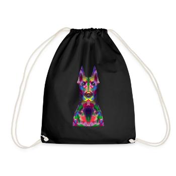 Doberman Pinscher Dog Dobie - Drawstring Bag - black - Front