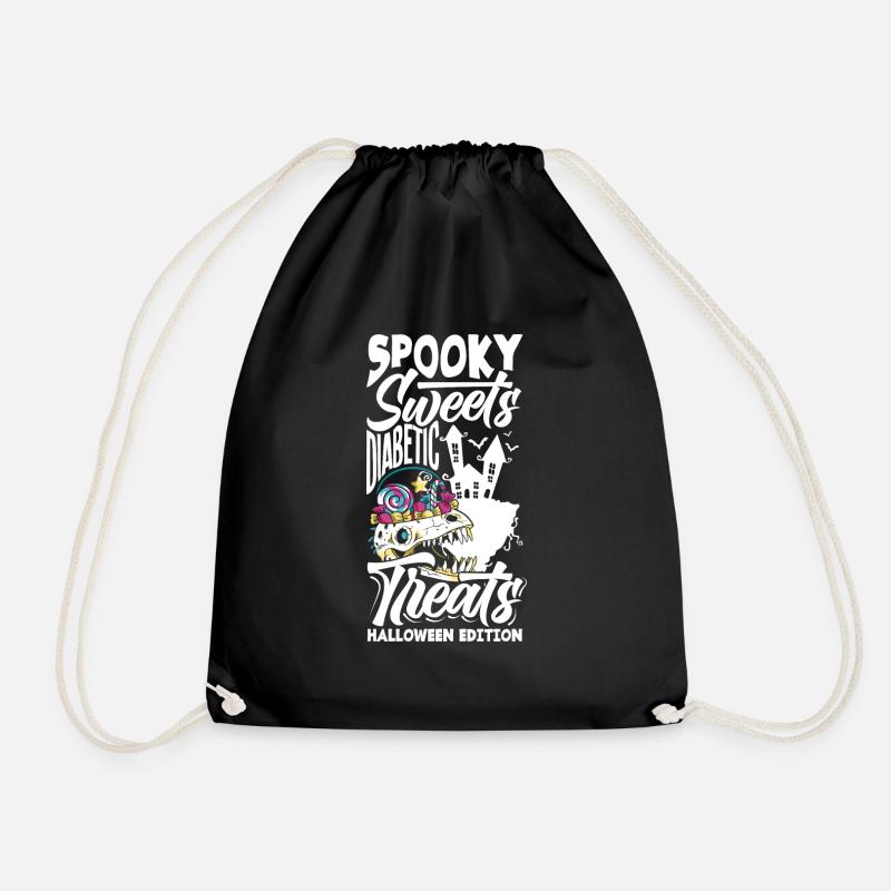 Spooky Sweets Diabetic Treats Halloween Edition - Drawstring Bag - black