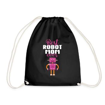 Women Mother Droid Builder Robotics Best Robot Mom - Drawstring Bag - black - Front