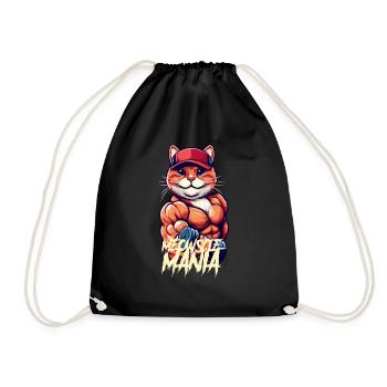 Miau-Manie - Turnbeutel - Schwarz - Vorne
