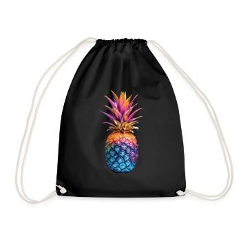 Ananas - Turnbeutel - Schwarz - Vorne