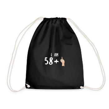 I Am 58 +1 - 59th Birthday - Drawstring Bag - black - Front