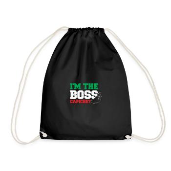 I'm The Boss Capiche? - Italienisch - Turnbeutel - Schwarz - Vorne