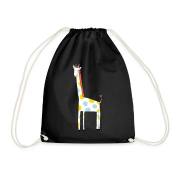 Lustige Giraffe zu verschenken | littlepublic - Turnbeutel - Schwarz - Vorne
