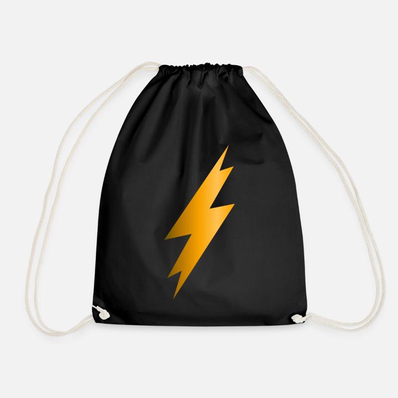 Lightning Bolt - Drawstring Bag - black