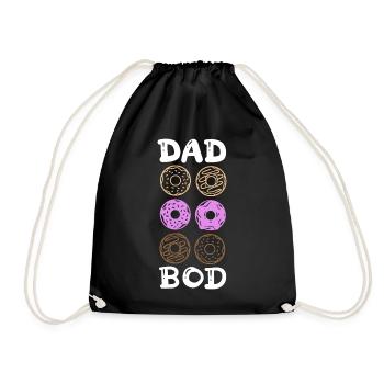 Dad Bod Donut Sixpack - Turnbeutel - Schwarz - Vorne