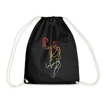 Basketball Vintage Look - Turnbeutel - Schwarz - Vorne