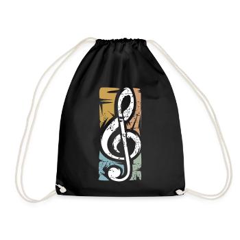 clef vintage – conception de symboles musicaux - Sac de sport léger - noir - Devant