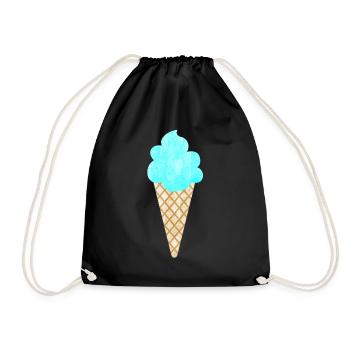 Crème glacée Crème glacée Gaufre Bleu Cool Ventilateur de glacier d’été - Sac de sport léger - noir - Devant