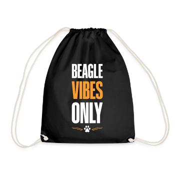 Beagle Vibes Nur Gute Laune - Turnbeutel - Schwarz - Vorne