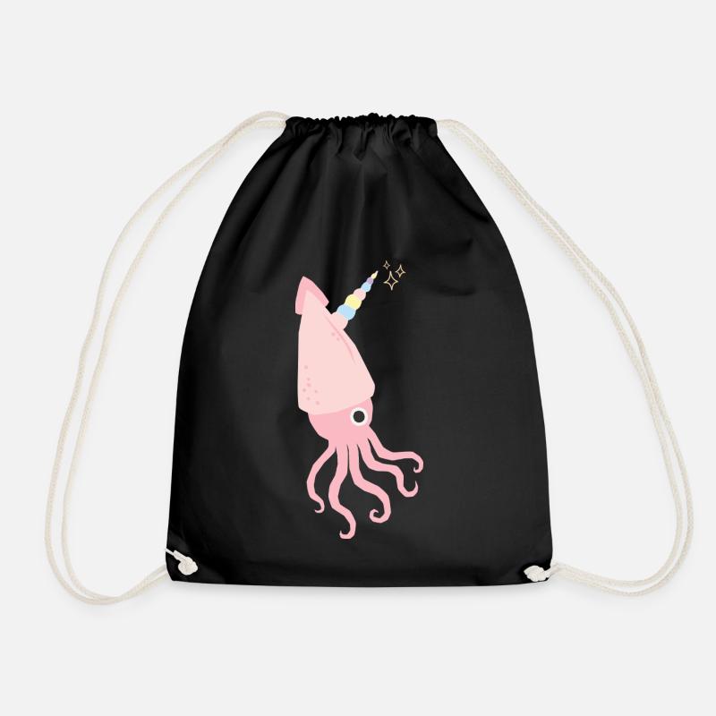 Unicorn Squid Tintenfisch Einhorn - Turnbeutel - Schwarz