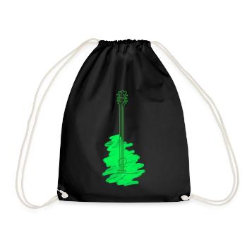 Guitar Watercolor - Drawstring Bag - black - Front