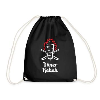 Döner Kebab Dürum Geschenk - Turnbeutel - Schwarz - Vorne