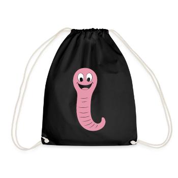 earthworm - Drawstring Bag - black - Front