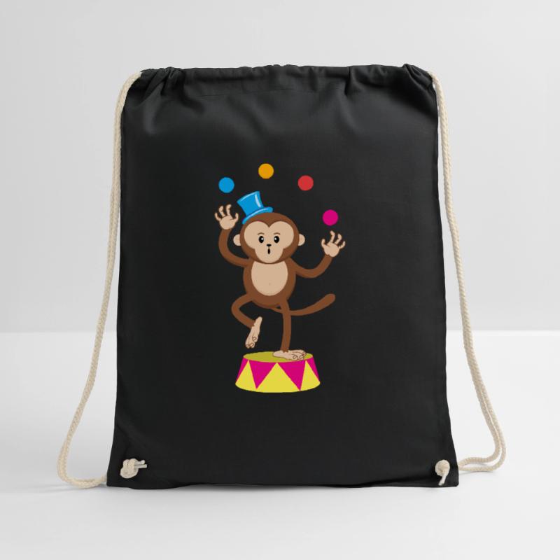 Circus monkey juggler monkey monkey monkey circus Drawstring Bag