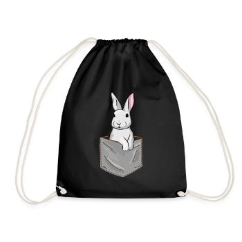 Rabbit Rabbit Easter Rabbit Mom Happy Easter - Drawstring Bag - black - Front