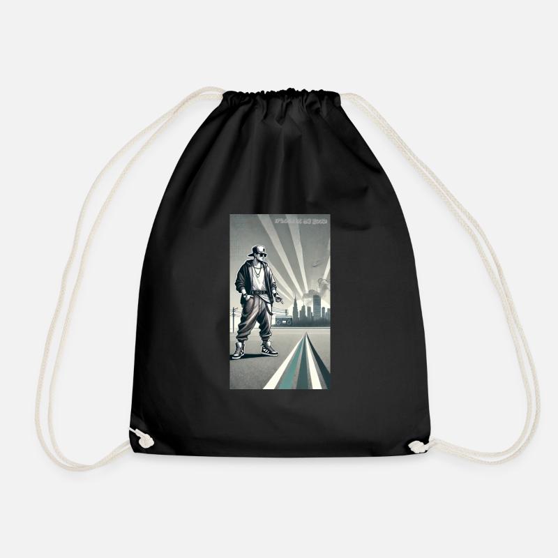Hiphoper 127 0 0 1 is my hood - Drawstring Bag - black