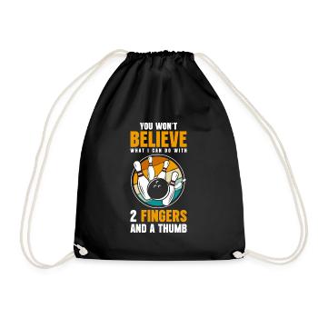 Bowling Sports Player - Drawstring Bag - black - Front