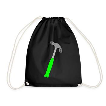 Claw Hammer, Hammer, Handyman, Do-it-Yourselfer - Drawstring Bag - black - Front