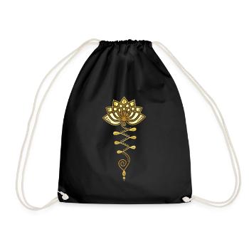 Lotus Unalome Lotus Flower Lotus Flower - Drawstring Bag - black - Front