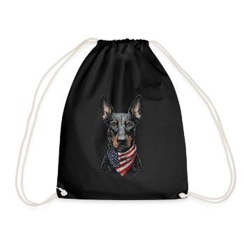 Dobermann - Turnbeutel - Schwarz - Vorne