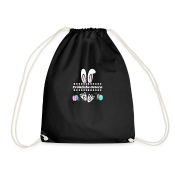 Fröhliche Ostern - Turnbeutel - Schwarz - Vorne