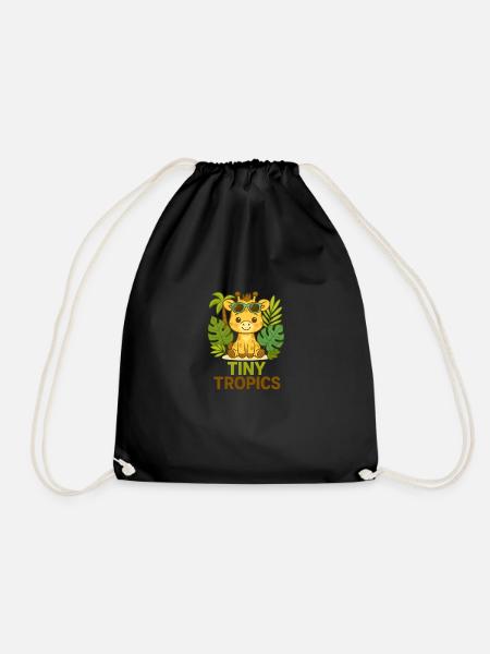 Tiny Tropics – Giraffe - Drawstring Bag - black