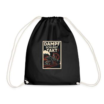 Railway: Steam beats rhythm - Drawstring Bag - black - Front