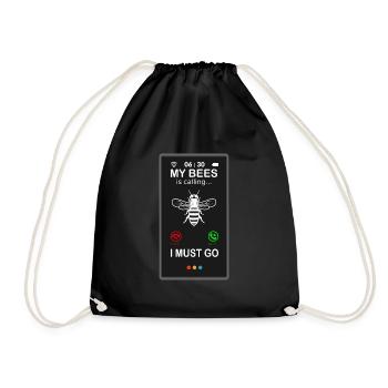 Hobby beekeeper beekeeper calls gift idea - Drawstring Bag - black - Front