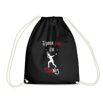 J'peux pas j'ai tennis - Sac de sport léger - noir - Devant