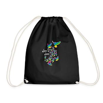 l’amour est l’amour, l’amour, le sourd, le sourd, le graffiti, l’arc-en-ciel - Sac de sport léger - noir - Devant