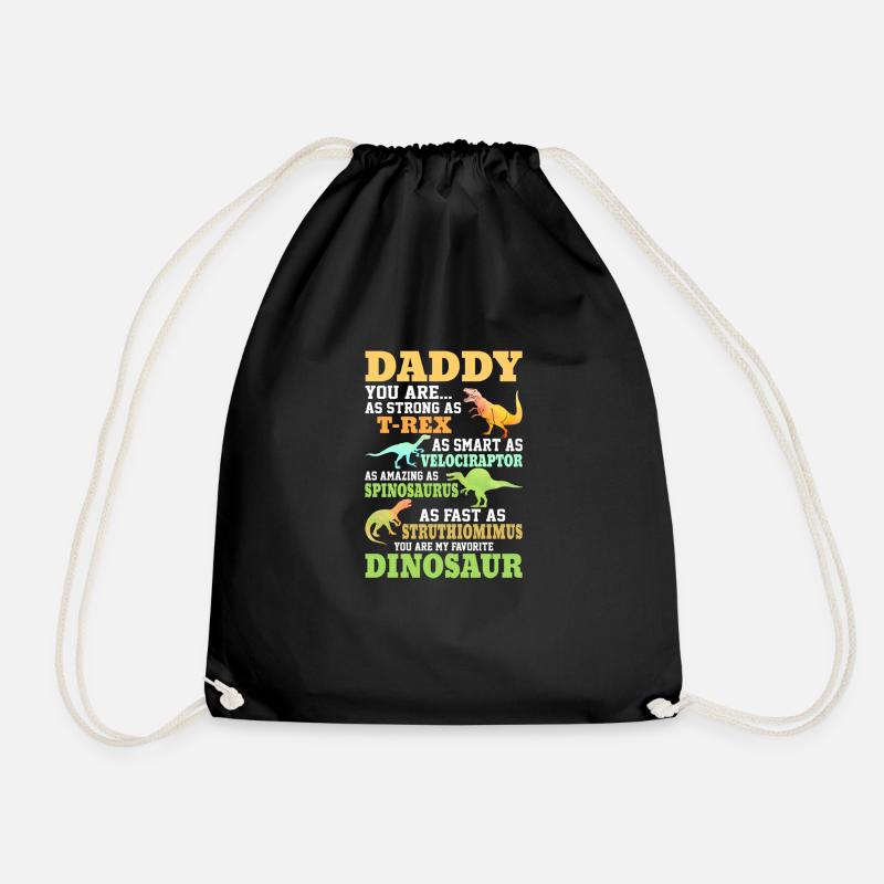 Dinosaur TRex Funny Dino dad daddy favorite - Turnbeutel - Schwarz
