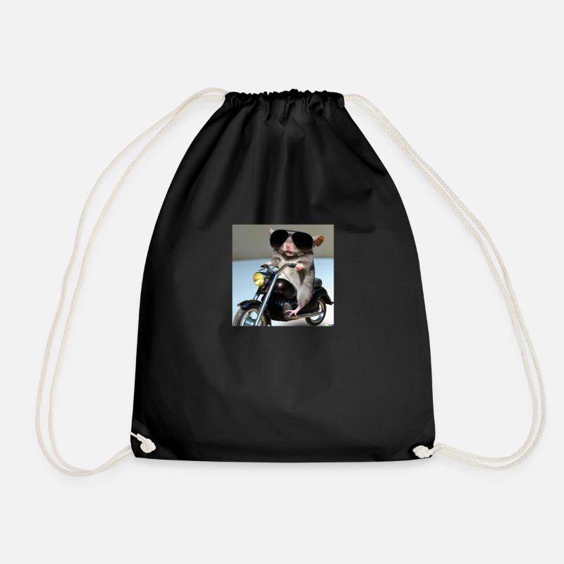 Badass Mouse - Drawstring Bag - black