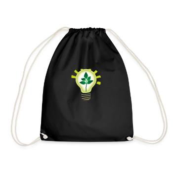 Sustainability starts with an idea - Drawstring Bag - black - Front